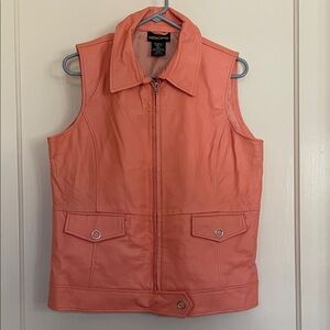 Vintage Leather Metrostyle Women's Peach Sleeveless Vest